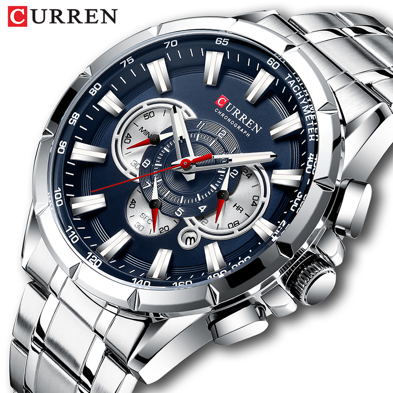 Luxury Watch Manufacturers - CURREN Armbanduhr Männer Wasserdichte Chronograph Militär
