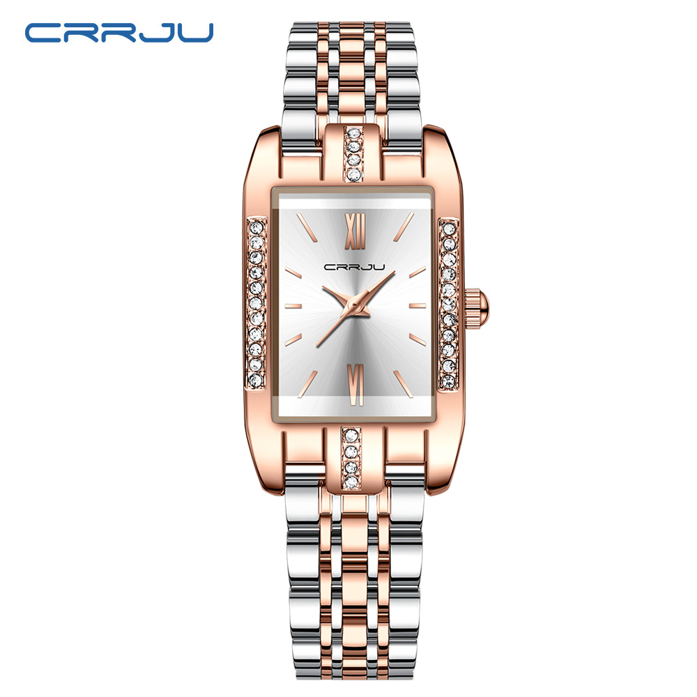 Luxury Watch Female - CRRJU Luxus Quadratische Uhr für Frau