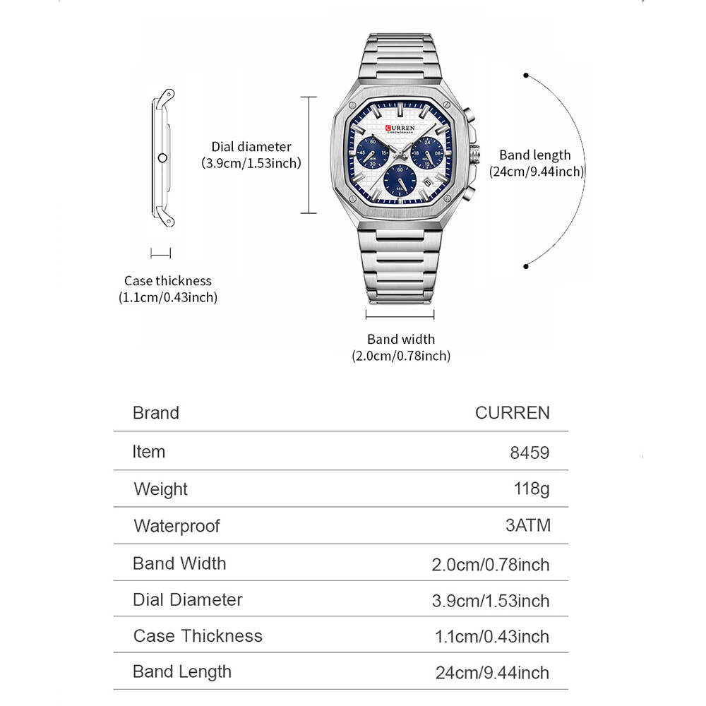 CURREN Luxuriöse quadratische  – Luxury Watch Usa Bewertung und Preis